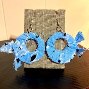 Blue bandanna earrings